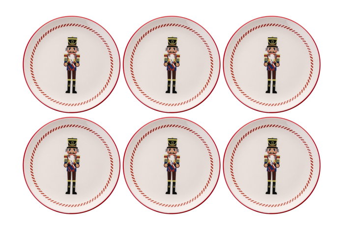 Hermia Juego de Platos de Servicio Navideños de Cerámica (6 Piezas) Multicolor